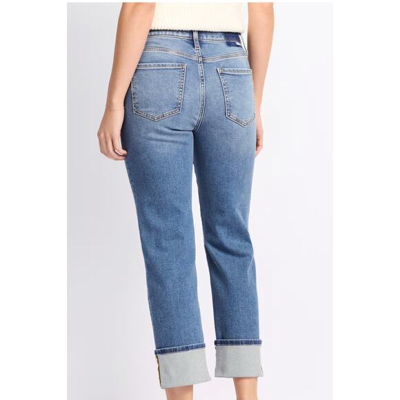 Daze Denim Pixie High Rise Straight 27 Petite Jeans Cuffed - Picture 2 of 5